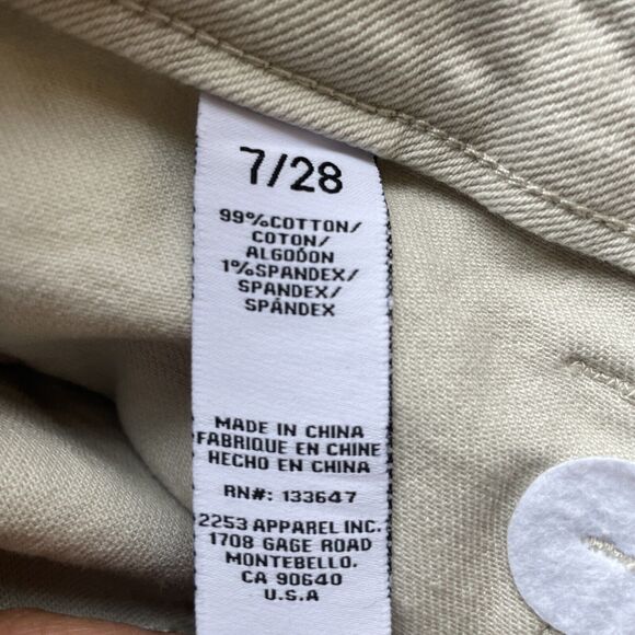 RE Generation Celebrity Pink Sz 7/28 JEANS Frayed Flared Wide Bell Beige - Picture 8 of 8